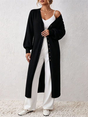 classic cardigan in Light Gray with v-neck