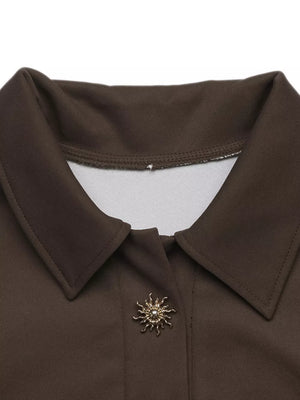 brown sweatshirt with dropped shoulder and long sleeve