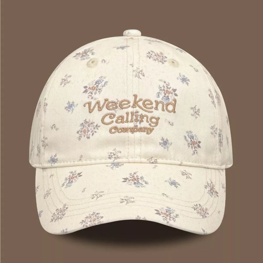 Pink Floral Print Baseball Cap