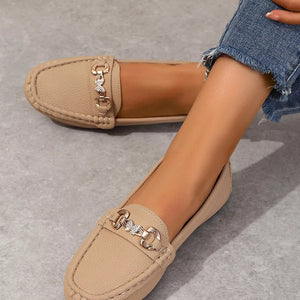 PU Leather, Rubber Imported Size &amp loafers in Brown with flat silhouette