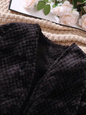 Black Children's Fuzzy Cardigan Set