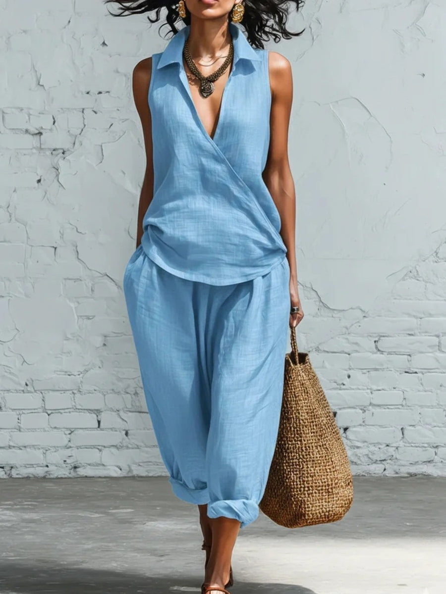 two-piece set in Orange with pocketed and hip-length, full-length