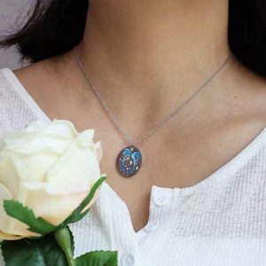 Stainless Steel Pendant Necklace With Zircon in Silver A
