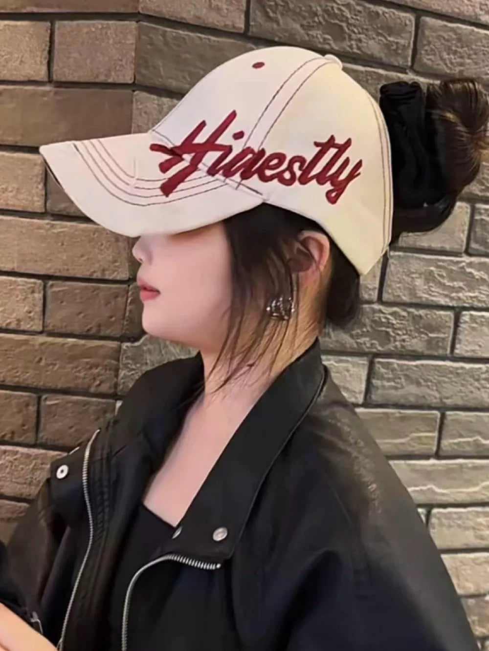 Black Embroidered Baseball Cap
