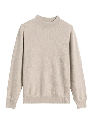 48 mock neck sweater in Black with regular silhouette