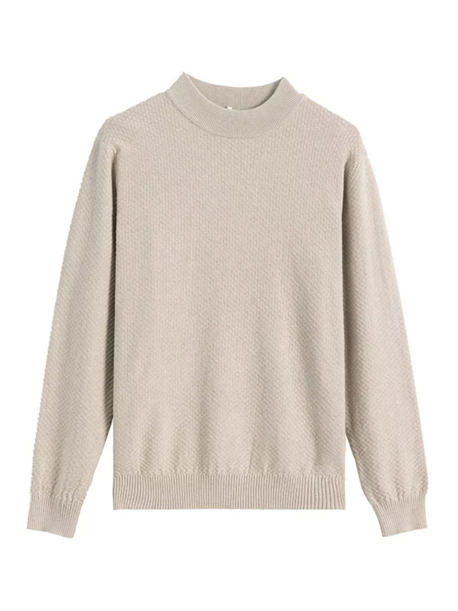 48 mock neck sweater in Black with regular silhouette