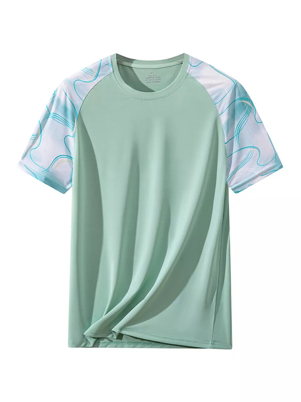 White Men's Plus Size Color Block T-shirt