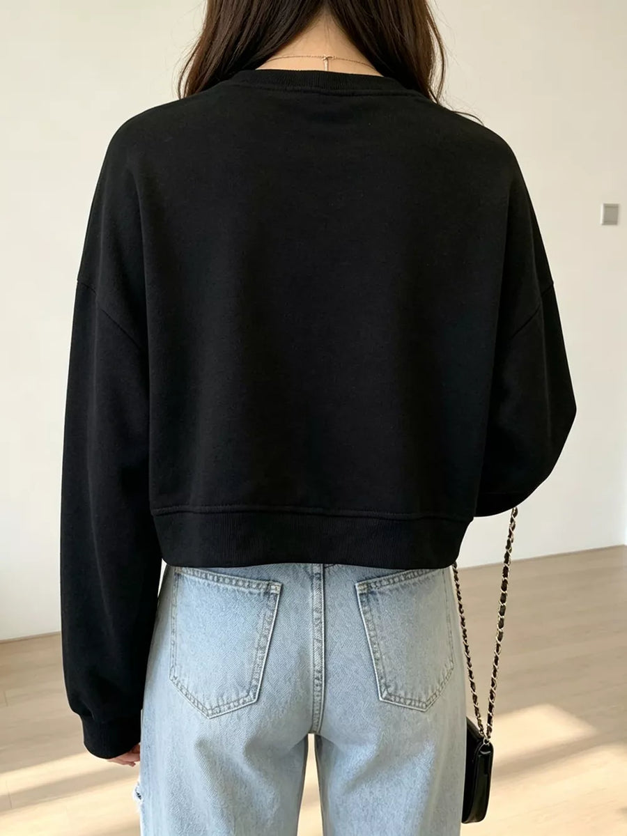 Crew Neck Drop Shoulder Sweatshirt, view 27