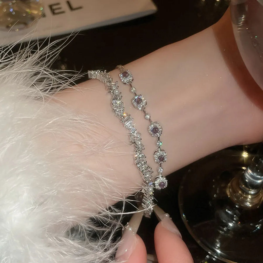 ACCESSORIES in silver featuring zircon embellishment and fitted fit