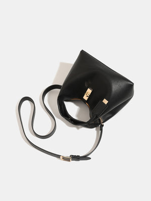 Black with crossbody bag with turn-lock closure 6