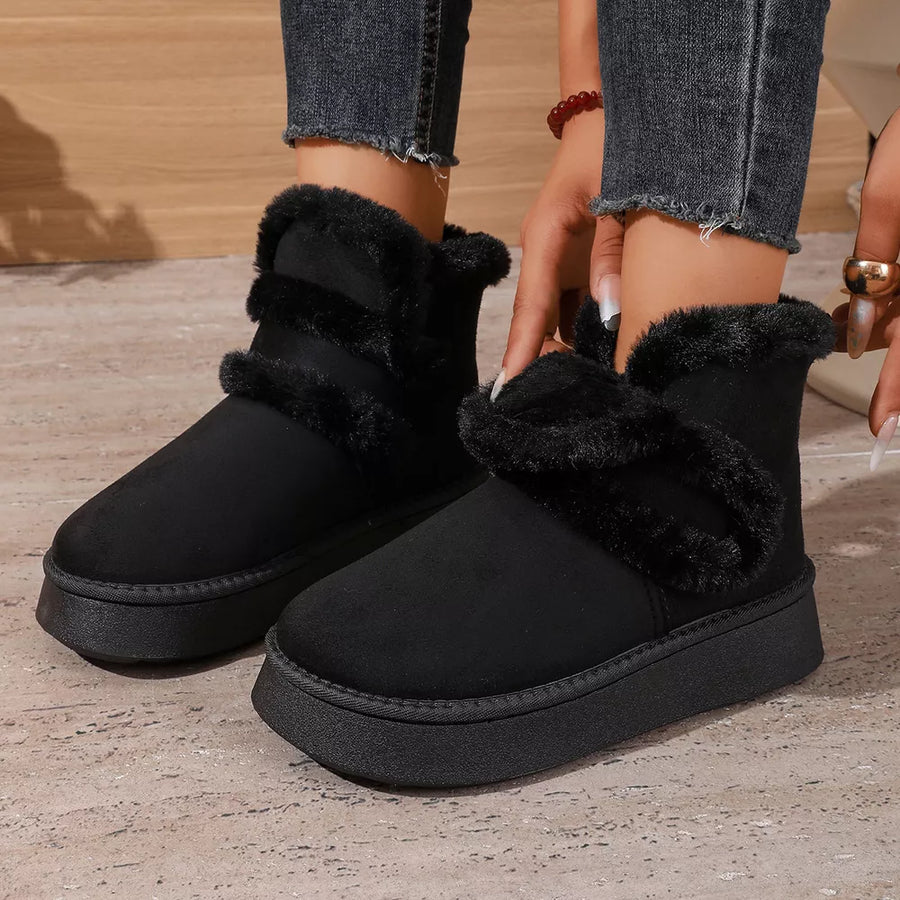 Suede,Fluff,Rubber Imported Size &amp boots in camel with chunky ankle boot silhouette