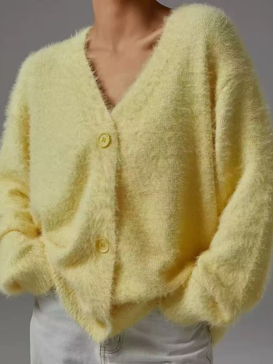 light grey cardigan with ribbed and long sleeve