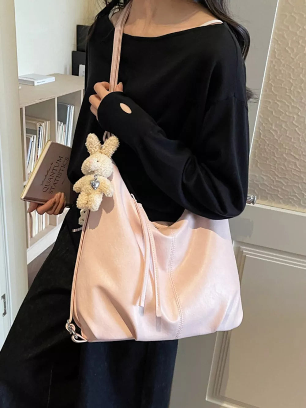 Pink Adjustable Strap Shoulder Bag