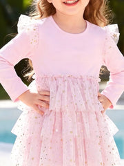 95%polyester, 5%spandex Care instructions: Machine wash cold dress in blush pink with A-line silhouette