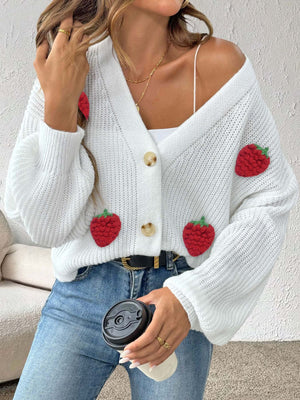 ivory cardigan with cropped and button-front