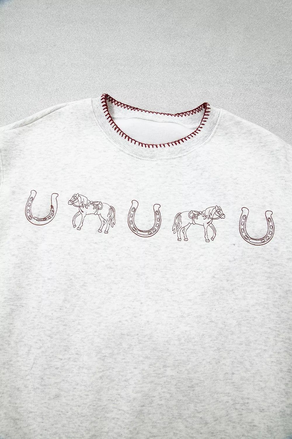heather gray relaxed sweatshirt with crew neck