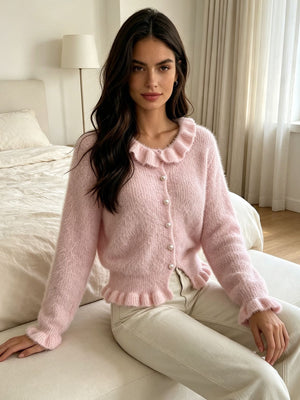 100% polyester Care instructions: Machine wash cold cardigan in Pink with regular silhouette