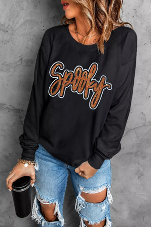 streetwear sweatshirt in Black with crew neck