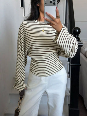 Pink-spot t-shirt with hip-length and pullover