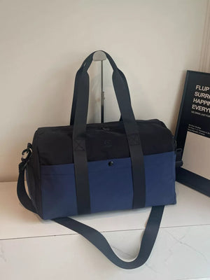 Khaki Two-tone Medium Nylon Duffle Bag