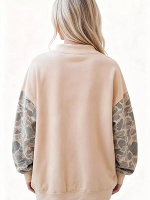 Army Green sweatshirt with hip-length and pullover