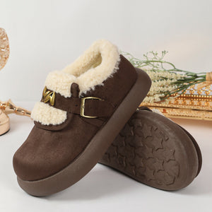 Round Toe Platform Ankle Boots in Khaki with round toe