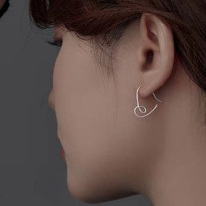 Heart-shaped Dangle Earrings 925 Sterling Silver in silver with heart-shaped