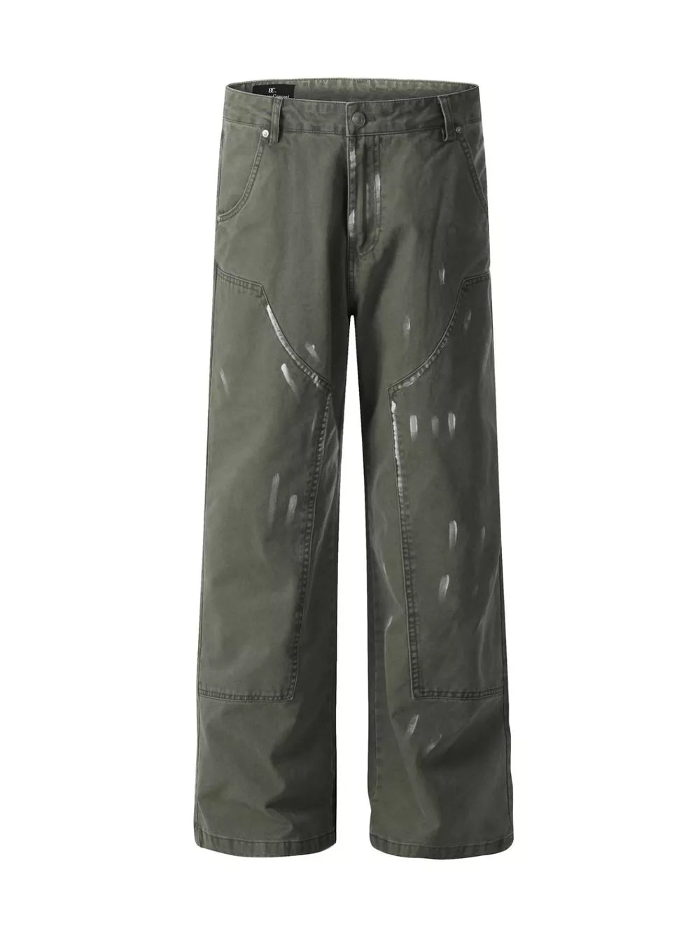 Men's Paint Splatter Wide-leg Pants in Green