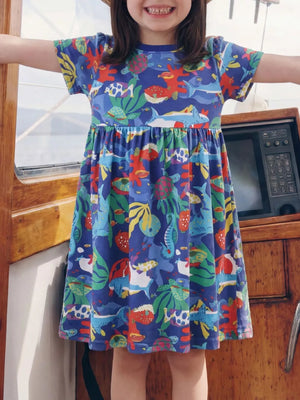 Children's Marine Life Print A-line Dress