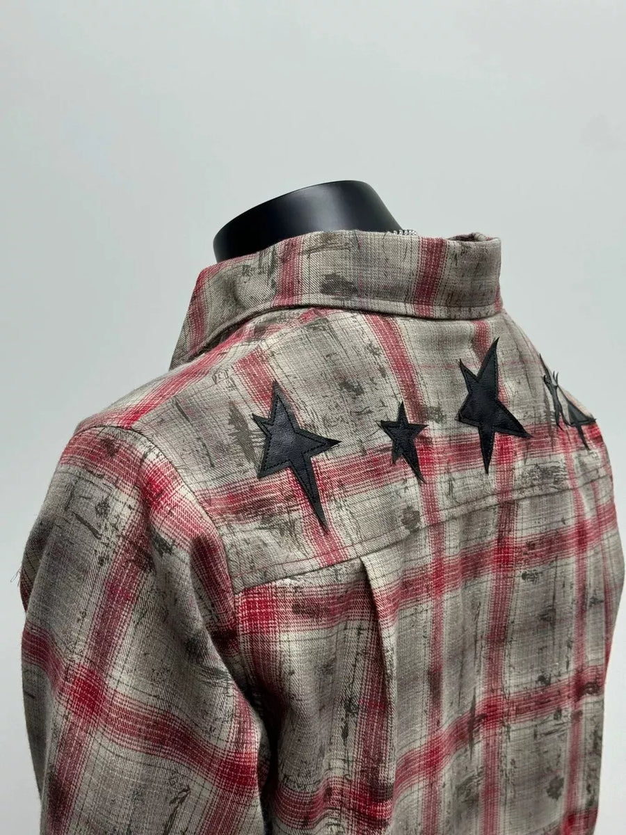 95%cotton, 5%spandex Care instructions: Machine wash cold button-up shirt in charcoal with regular silhouette