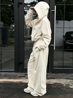 100% polyester Care instructions: Machine wash cold lounge set in Light Gray with relaxed silhouette