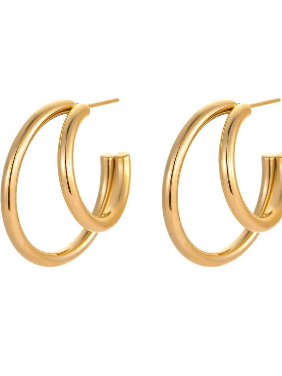18K Gold-Plated,Stainless Steel Care instructions: Avoid wearing during exercise earrings in Silver with hoop silhouette