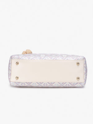 handbag featuring geometric in Pink Purple with Polyester Imported Size &amp texture