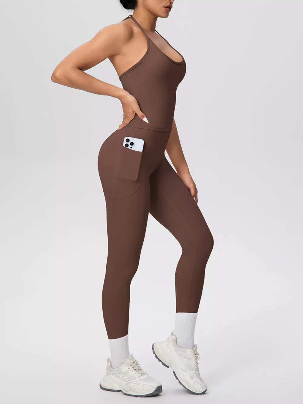 Dark Gray activewear with cropped, full-length and pullover, elastic