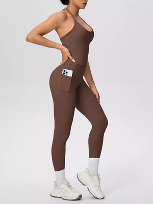 Dark Gray activewear with cropped, full-length and pullover, elastic