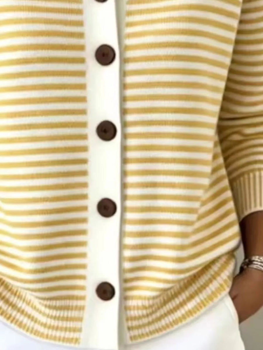 preppy cardigan in Brown with collared
