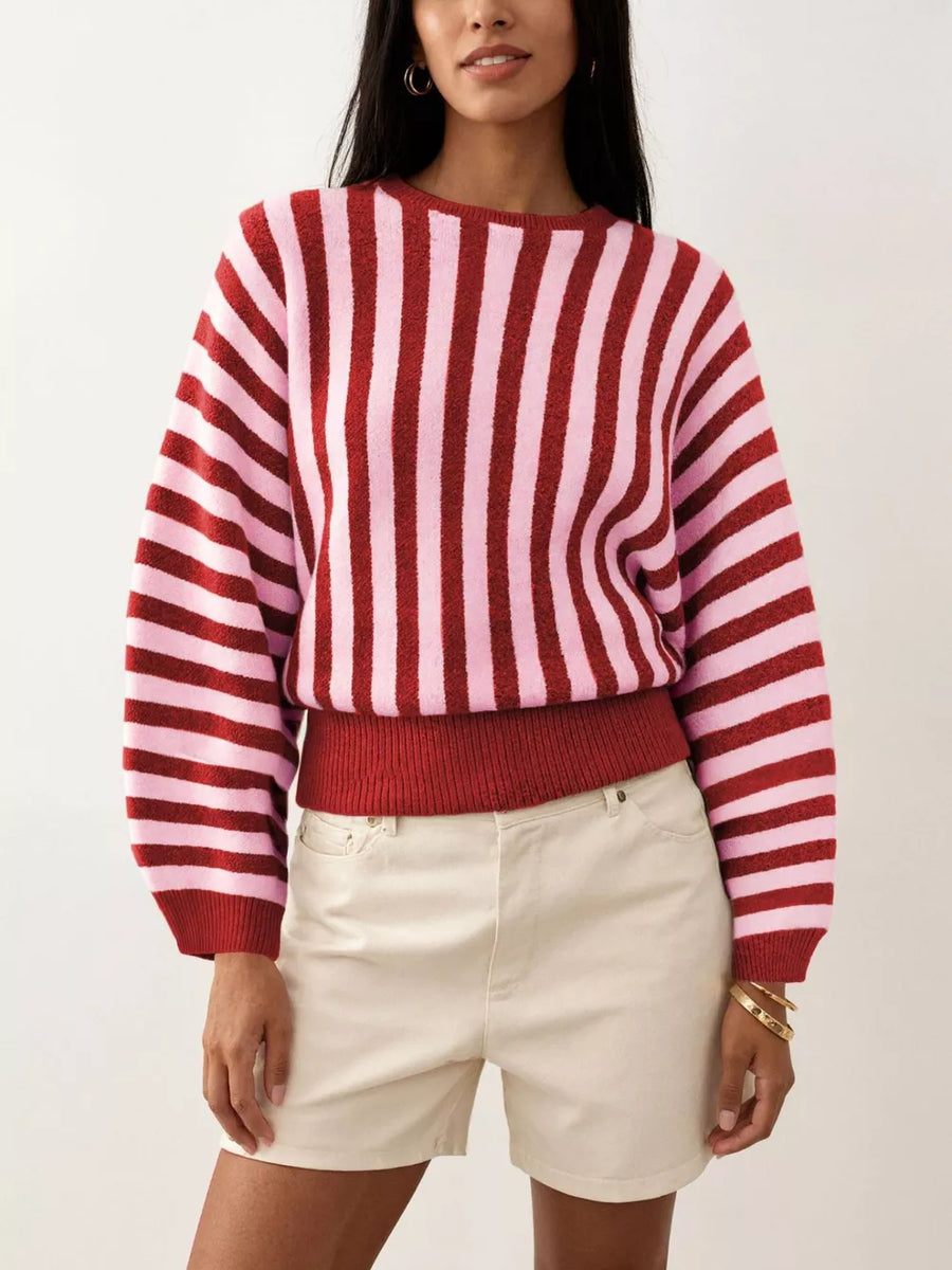 100% polyester Care instructions: Machine wash cold crewneck sweater in Light Blue with regular silhouette