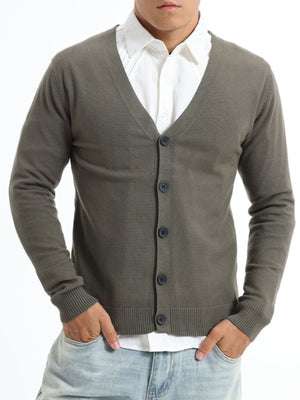 classic cardigan in Royal Blue with v-neck