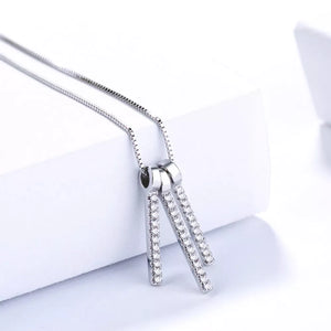 Platinum-Plated,925 sterling silver,Zircon Care instructions: Avoid wearing duri necklace in Silver with fitted silhouette