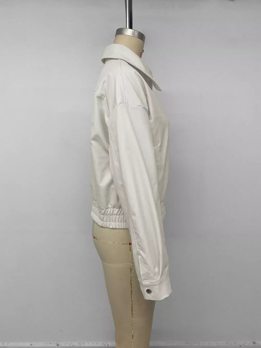 Cropped Faux Leather Jacket option 7