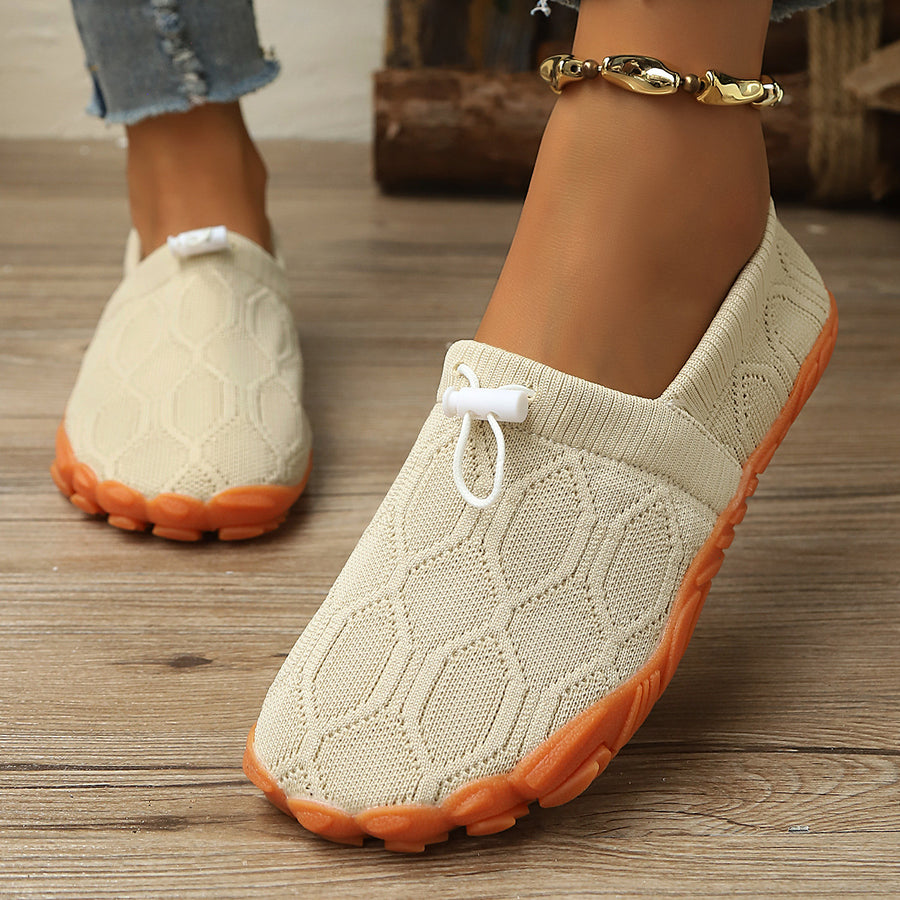 slip-on shoes in rust with geometric and round toe