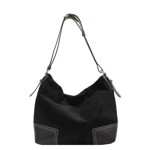 Suede Imported Size &amp handbag in beige with relaxed silhouette
