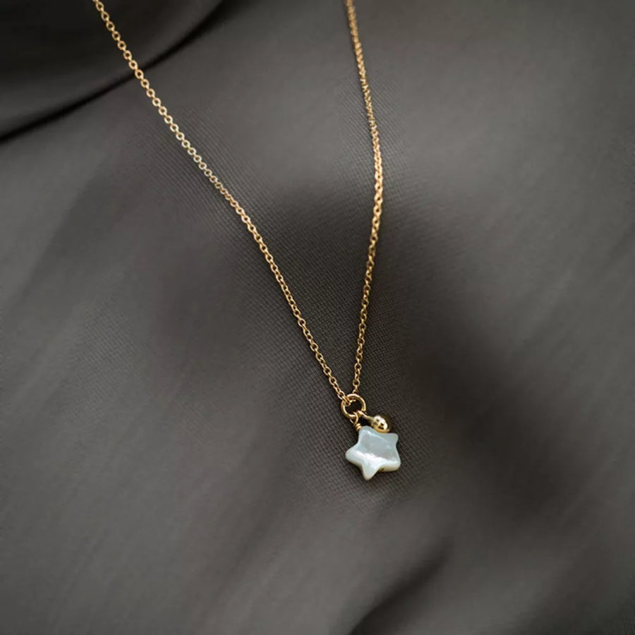 18K Gold-Plated,Shell,925 sterling silver Care instructions: Avoid wearing durin necklace in white with slim silhouette