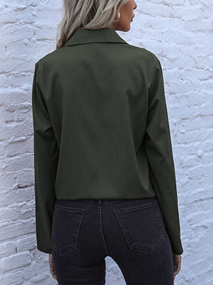Drawstring Waist Utility Shirt in Black Forest