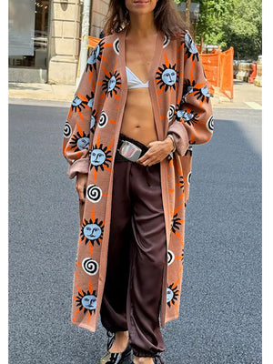 Trousers lounge set with pullover and graphic
