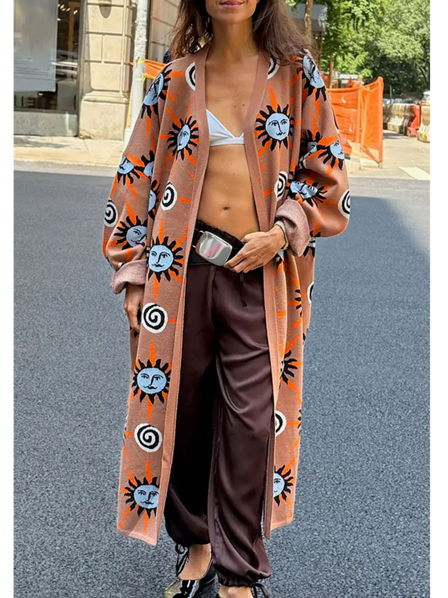 Trousers lounge set with pullover and graphic