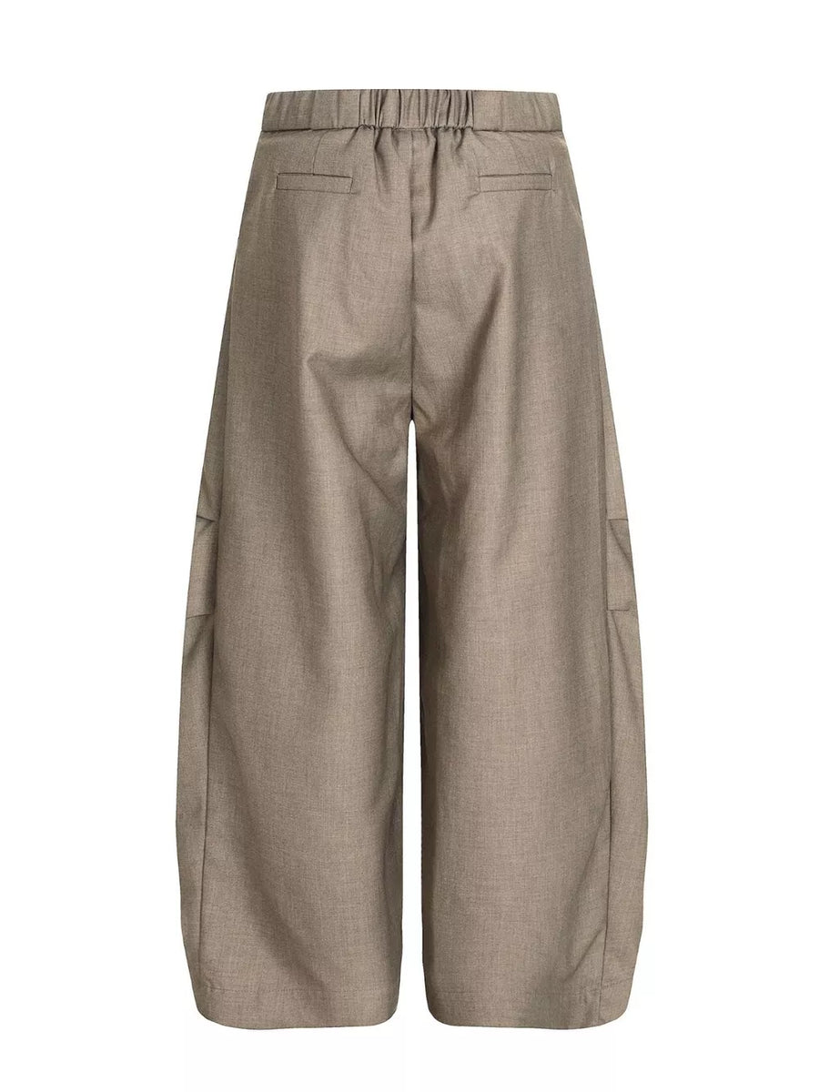 Black Men's Wide Leg Pleated Pants
