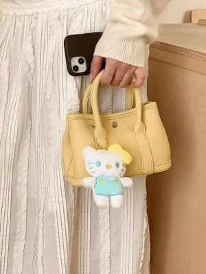 Top Handle Crossbody Bag in Light Yellow