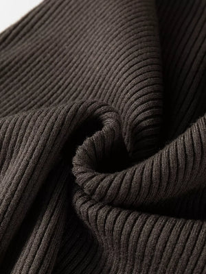 sweater vest in Coffee Brown with ribbed and waist-length
