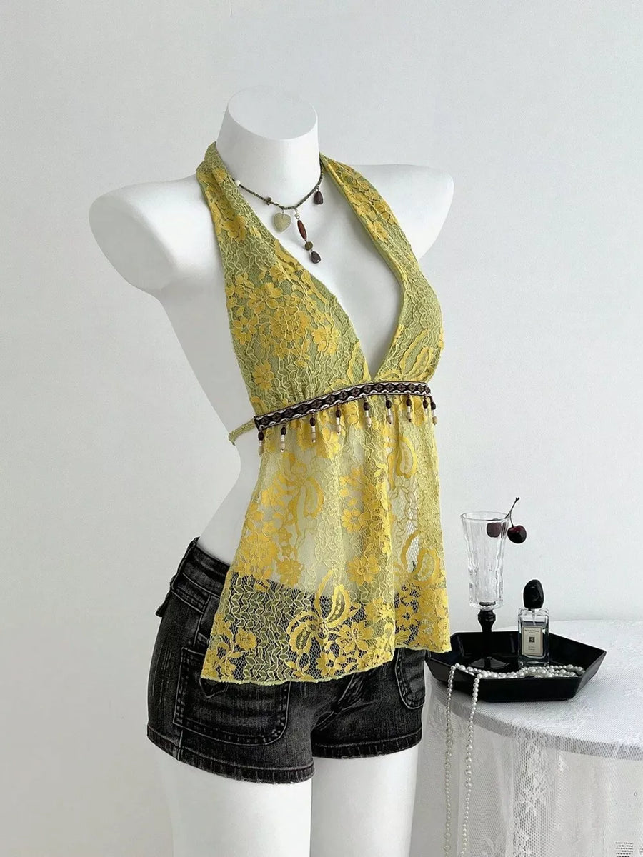 Lace Halter Neck Cami option 5